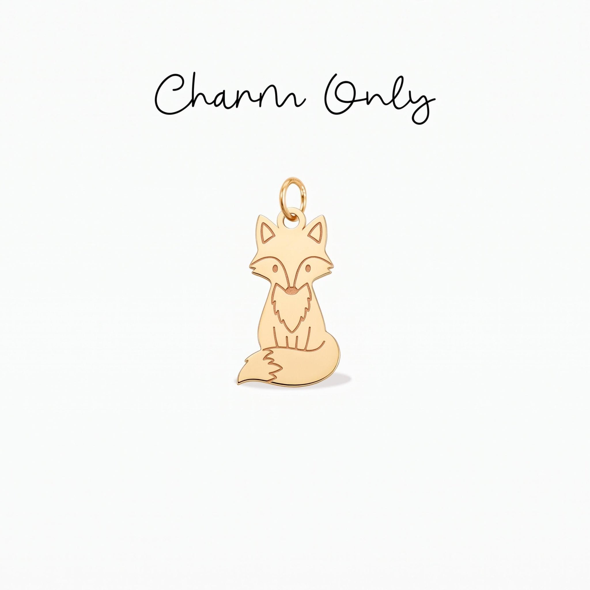 Curled Fox Necklace Charm