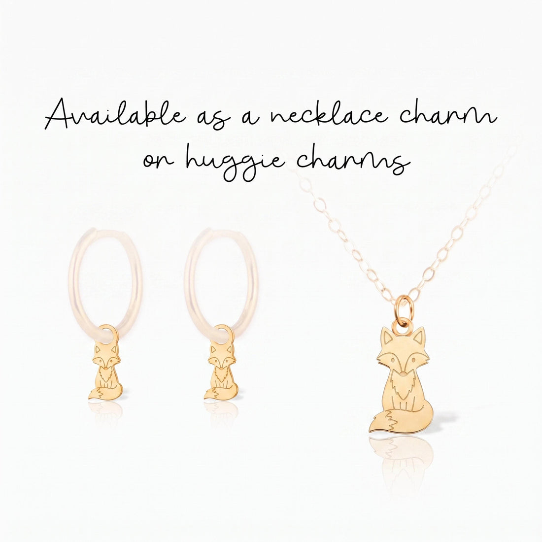 Curled Fox Necklace Charm
