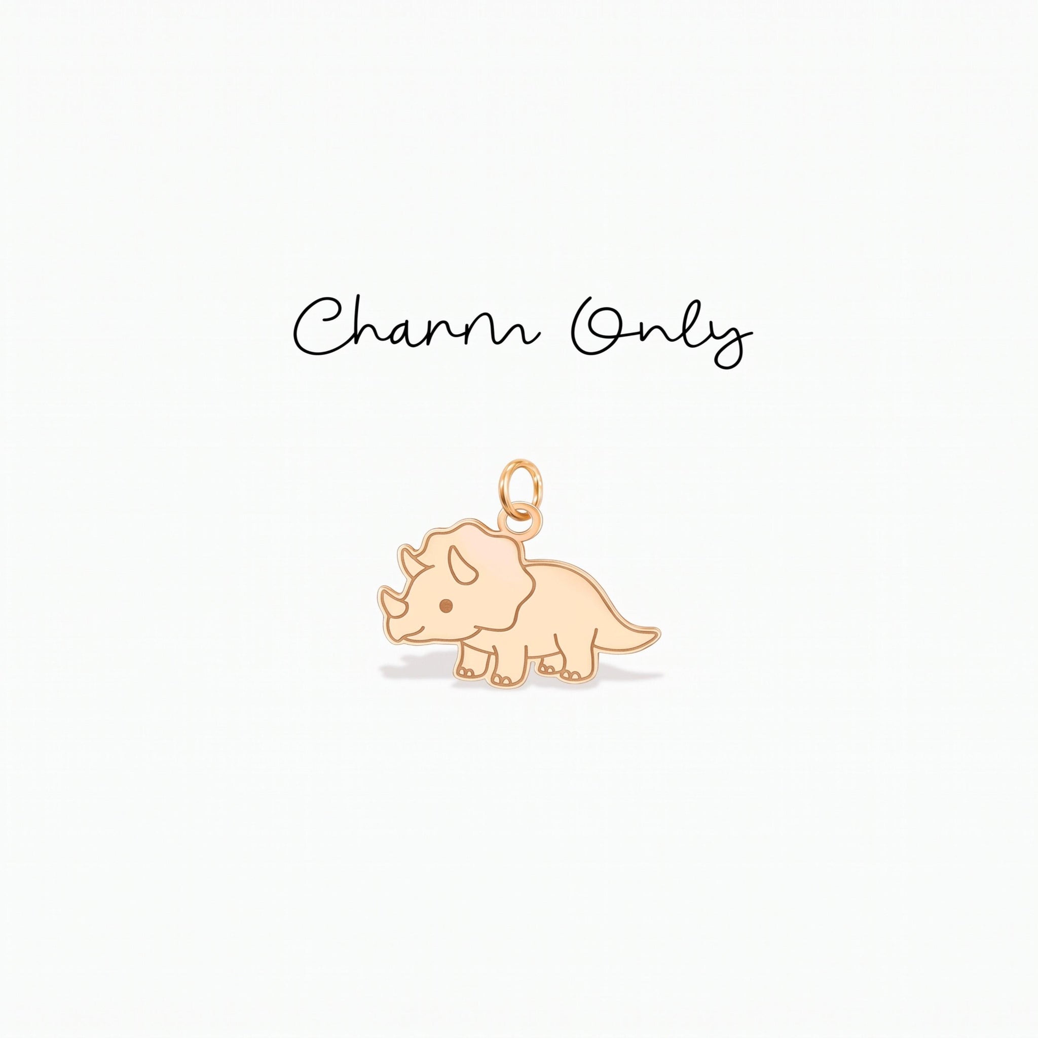 Dainty Triceratops Necklace Charm