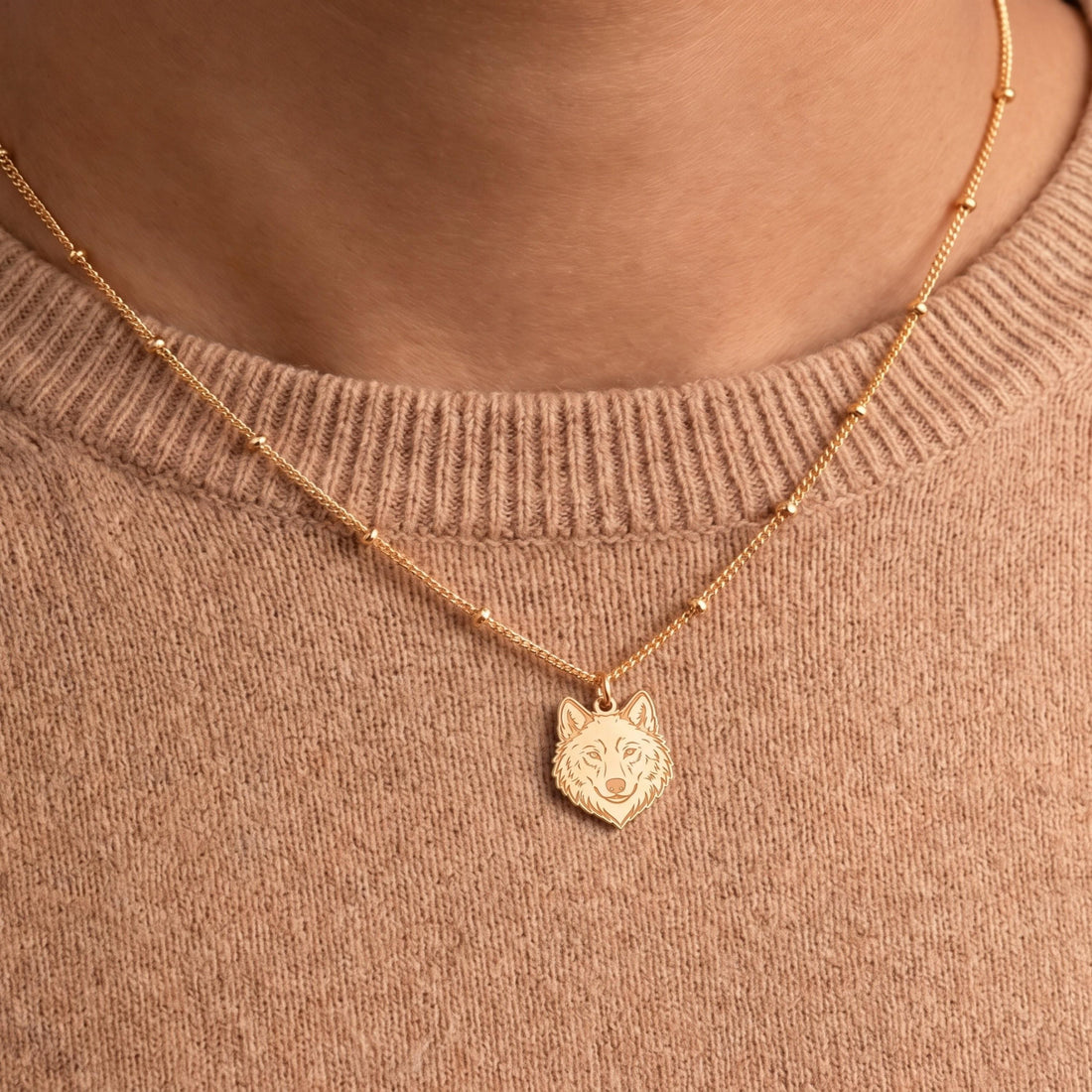Wolf Head Necklace Charm