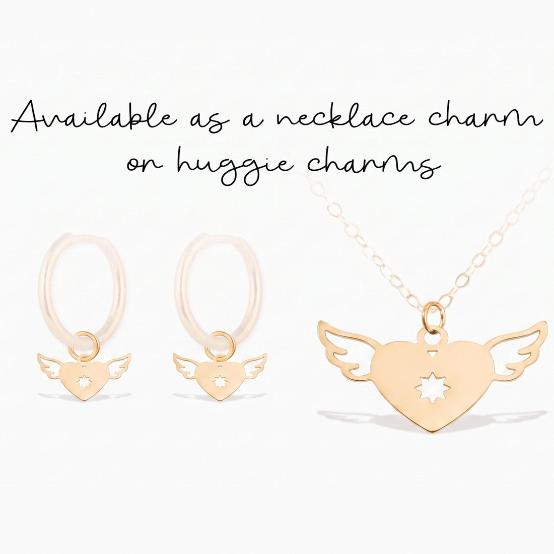 Winged Heart Necklace Charm