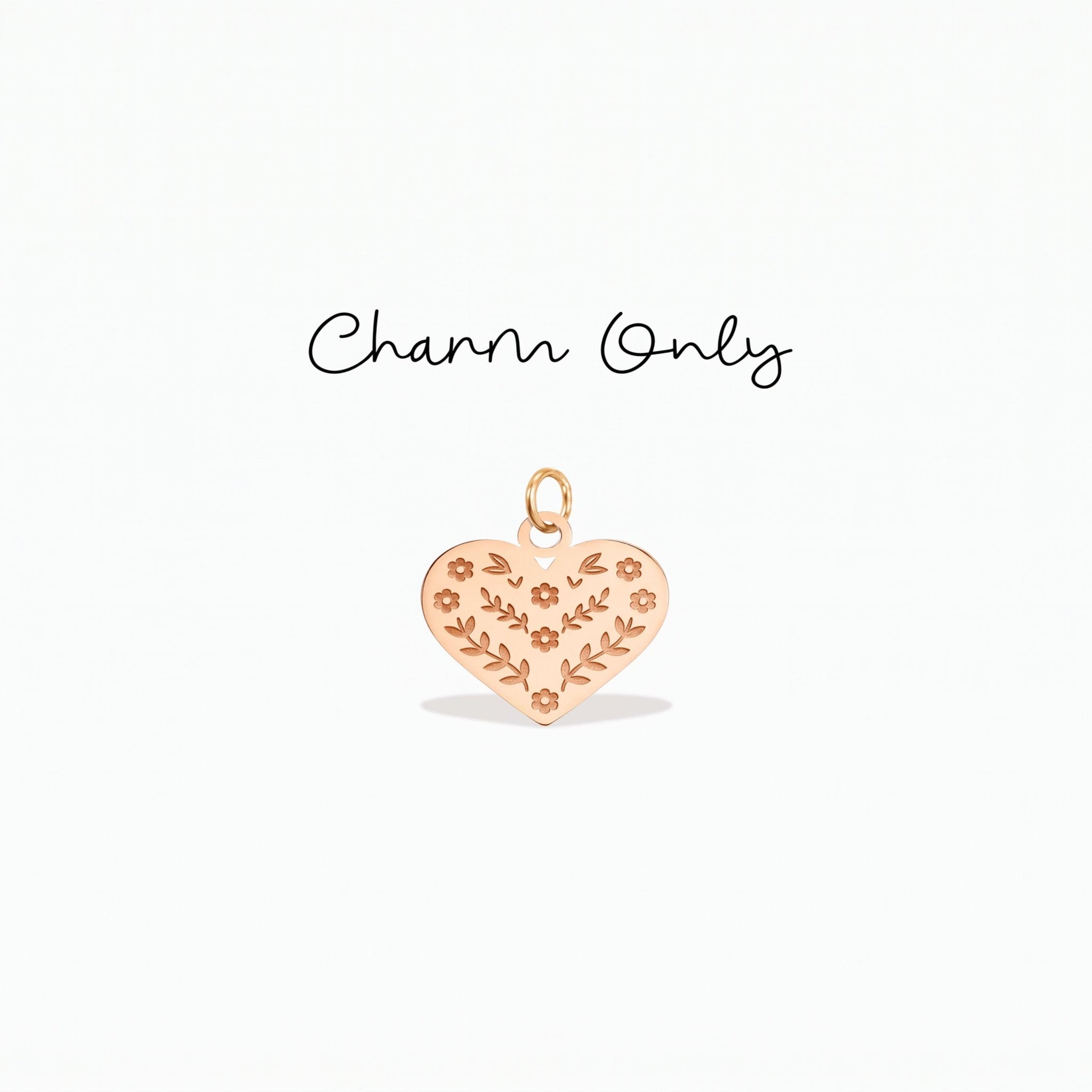 Floral Heart Sugar Skull Charm
