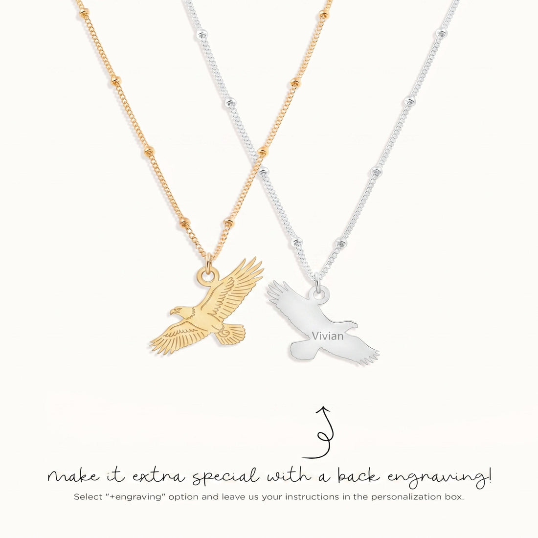Flying Eagle Charm Necklace