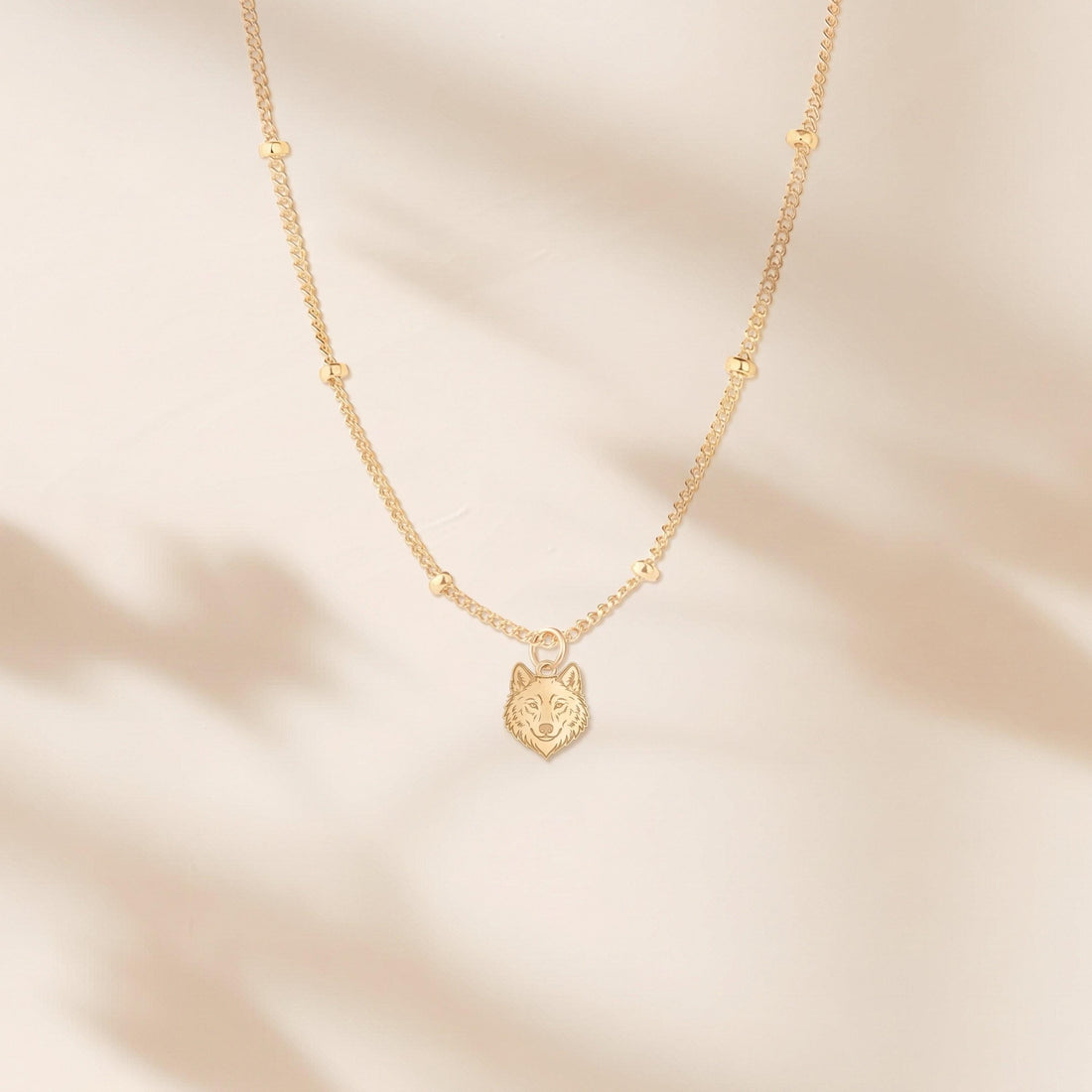 Wolf Head Charm Necklace