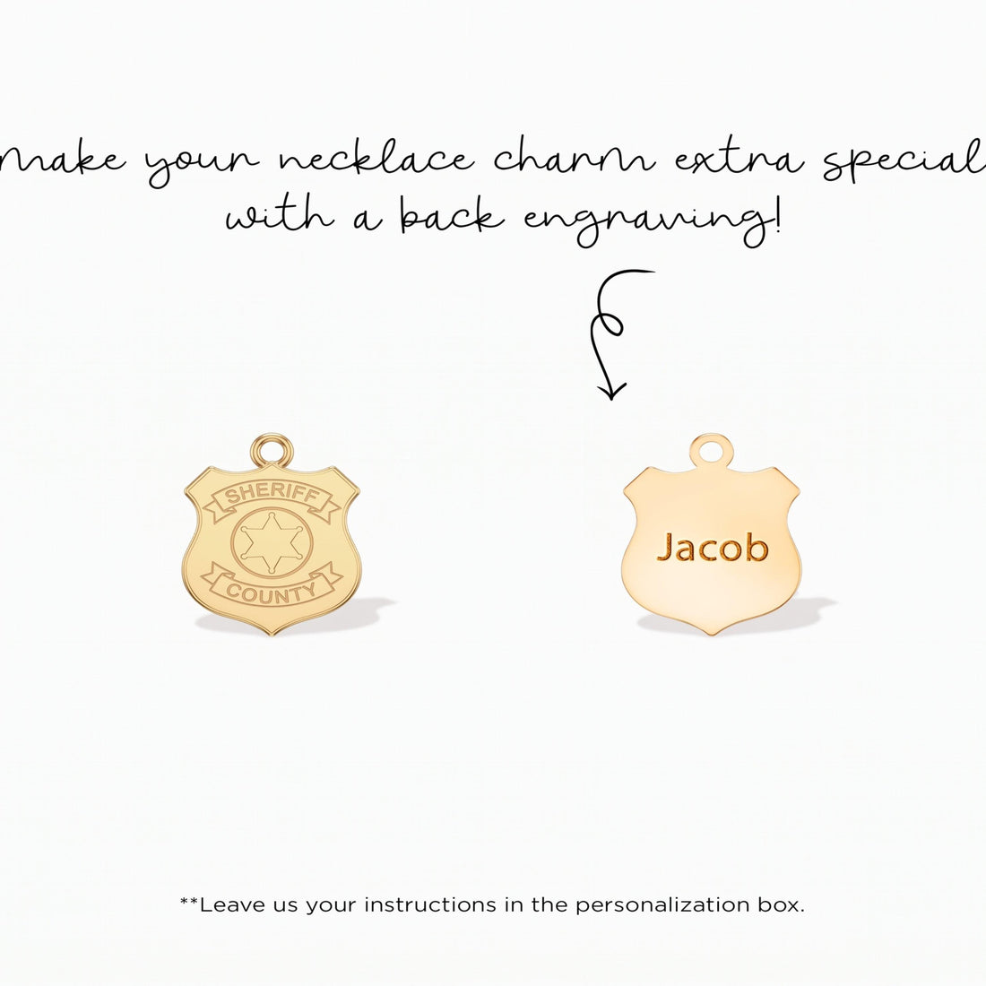 Sheriff Badge Necklace Charm