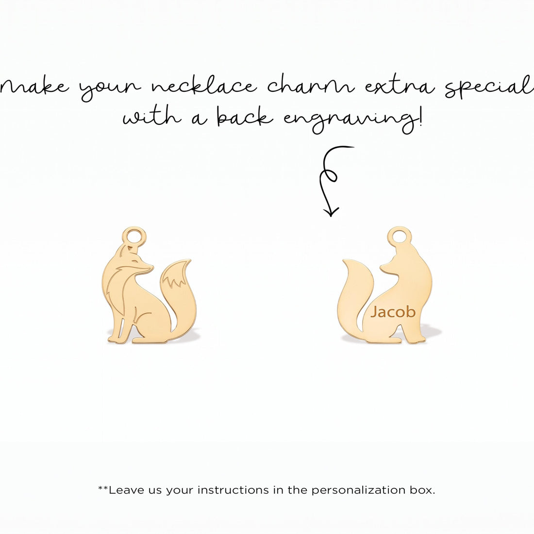 Sitting Fox Necklace Charm