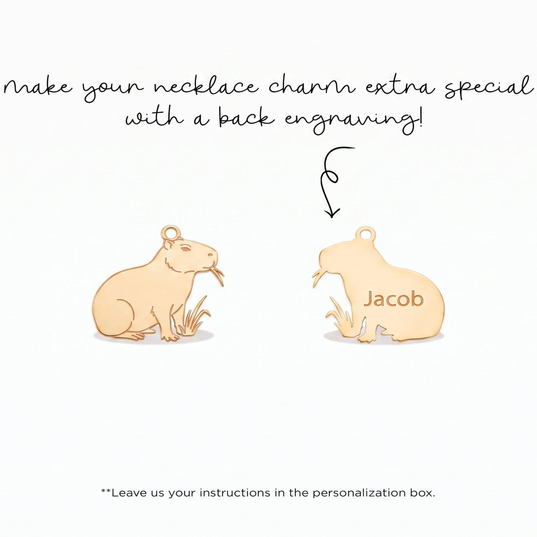 Dainty Capybara Necklace Charm
