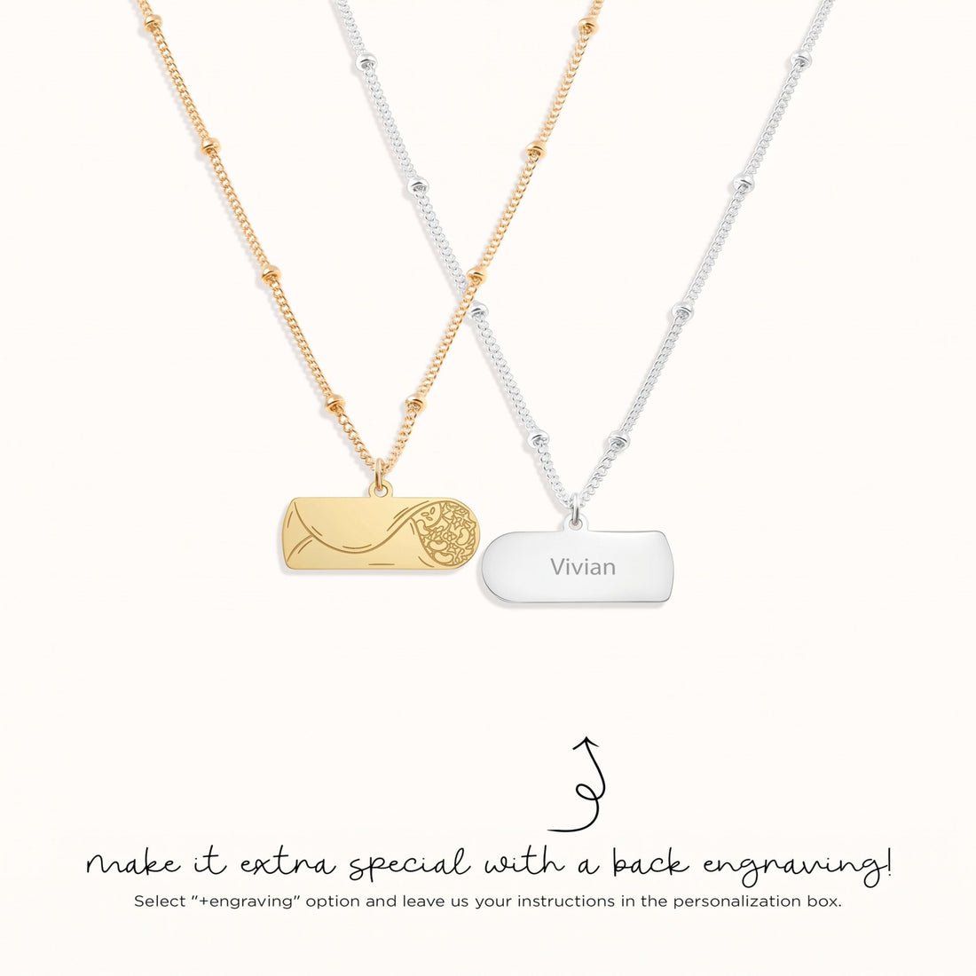Burrito Wrap Charm Necklace
