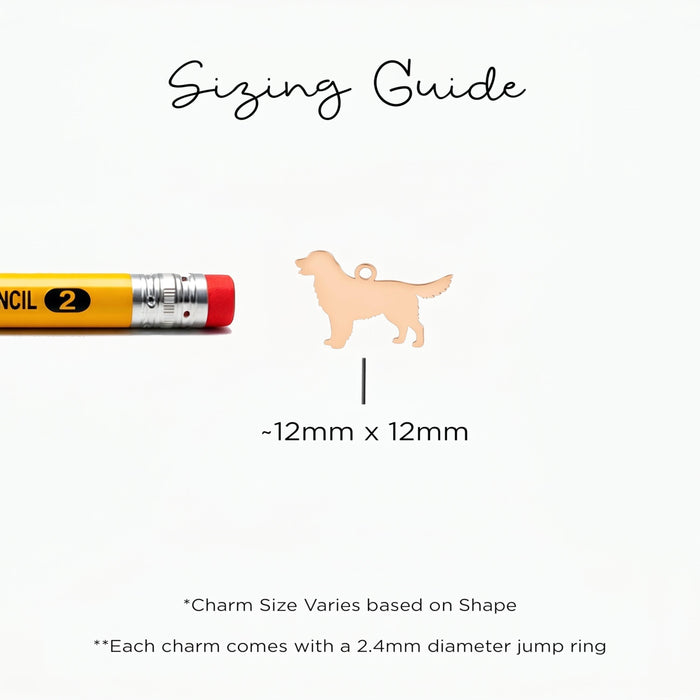 Golden Retriever Charm Beady Necklace