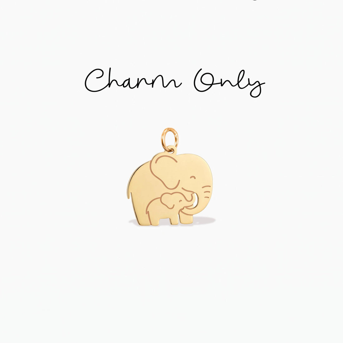 Elephant Mom Calf Charm