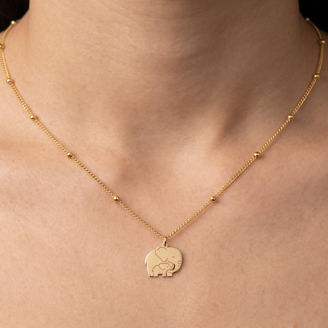 Elephant Mom Calf Charm