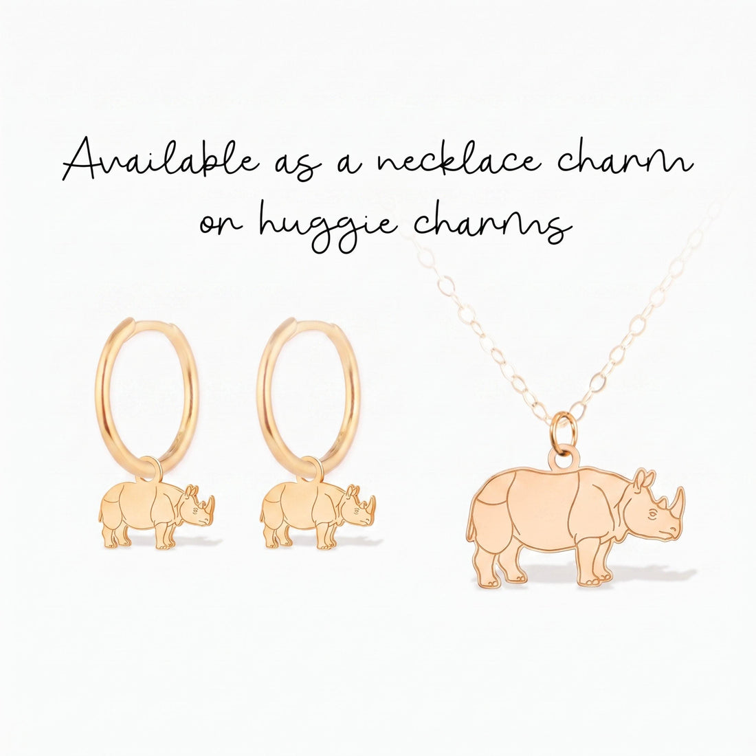 Standing Rhino Charm Pendant