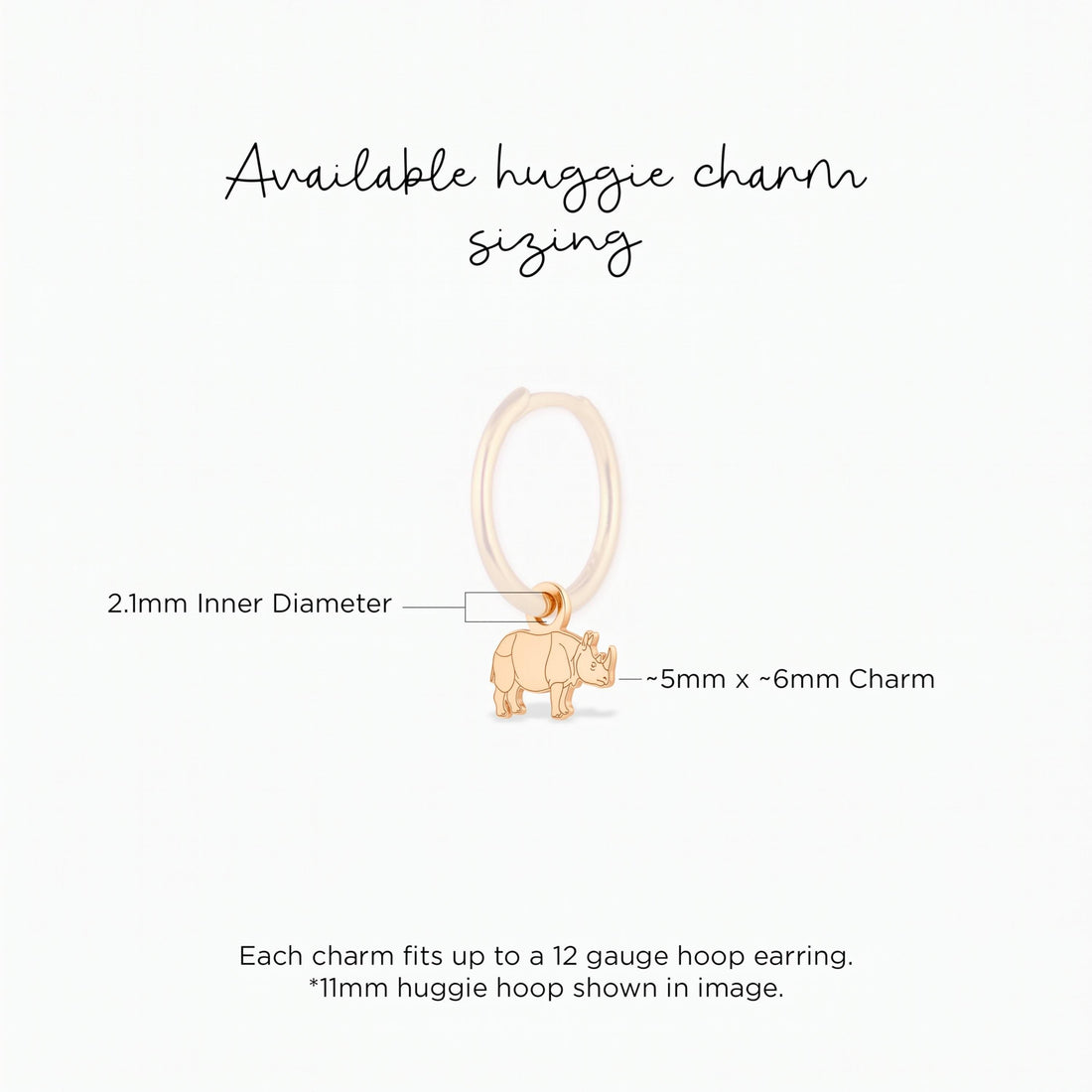 Standing Rhino Charm Pendant