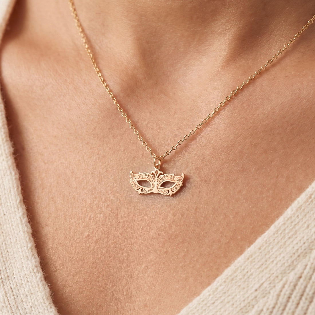 Masquerade Mask Necklace Charm