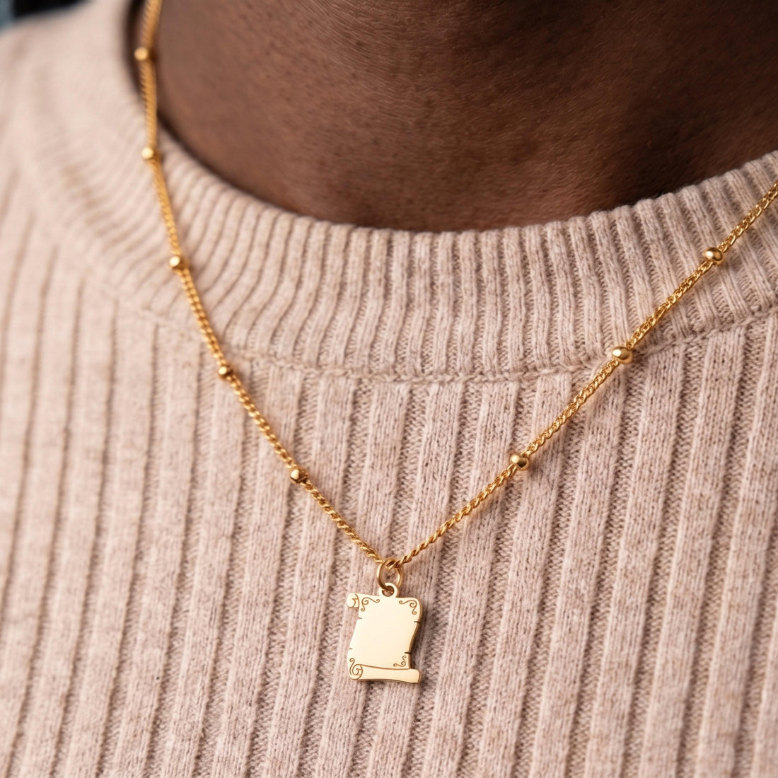 Parchment Scroll Necklace Charm