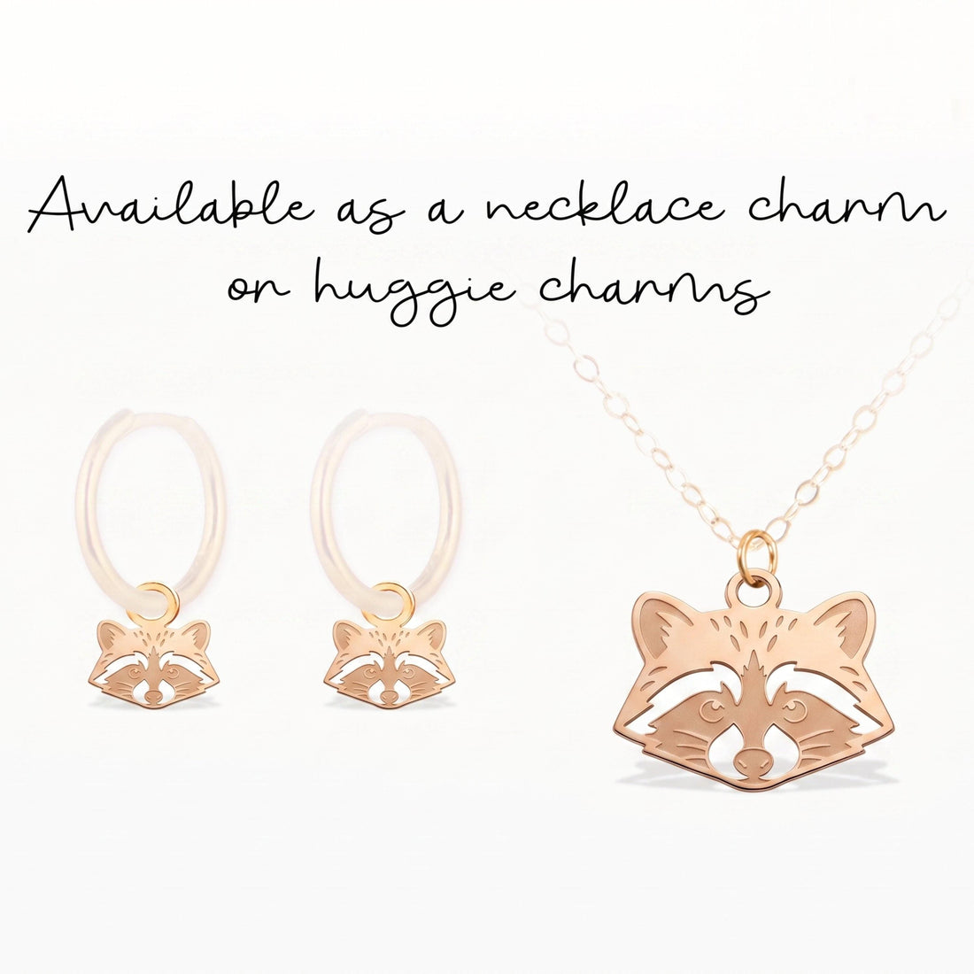 Raccoon Face Necklace Charm