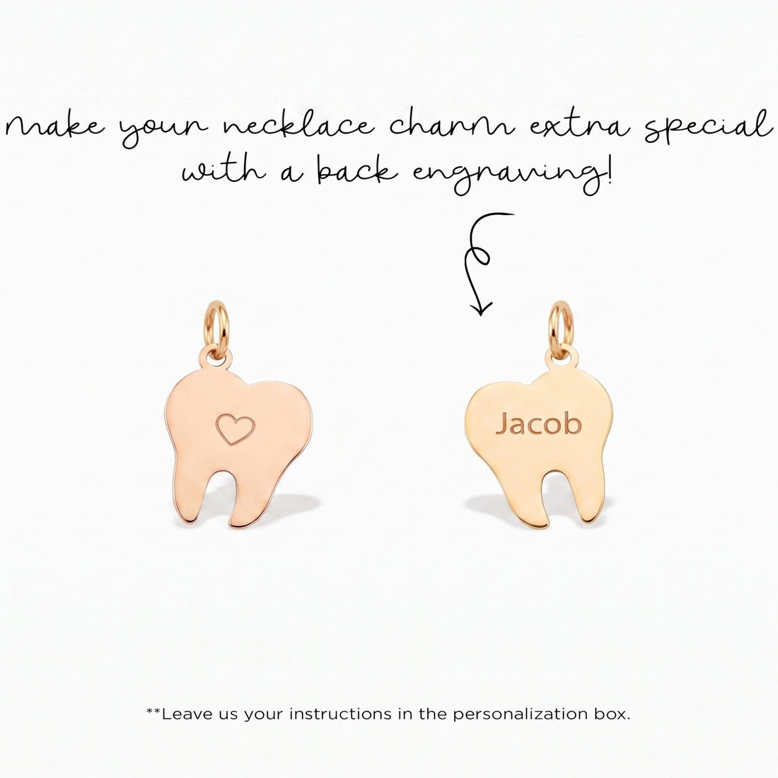 Heart Tooth Necklace Charm