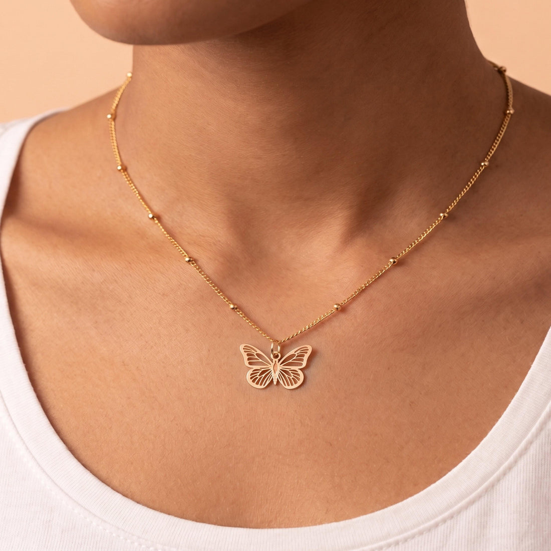 Butterfly Cutout Necklace Charm