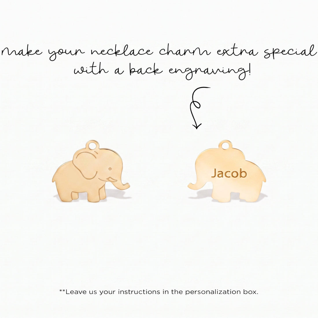 Baby Elephant Necklace Charm