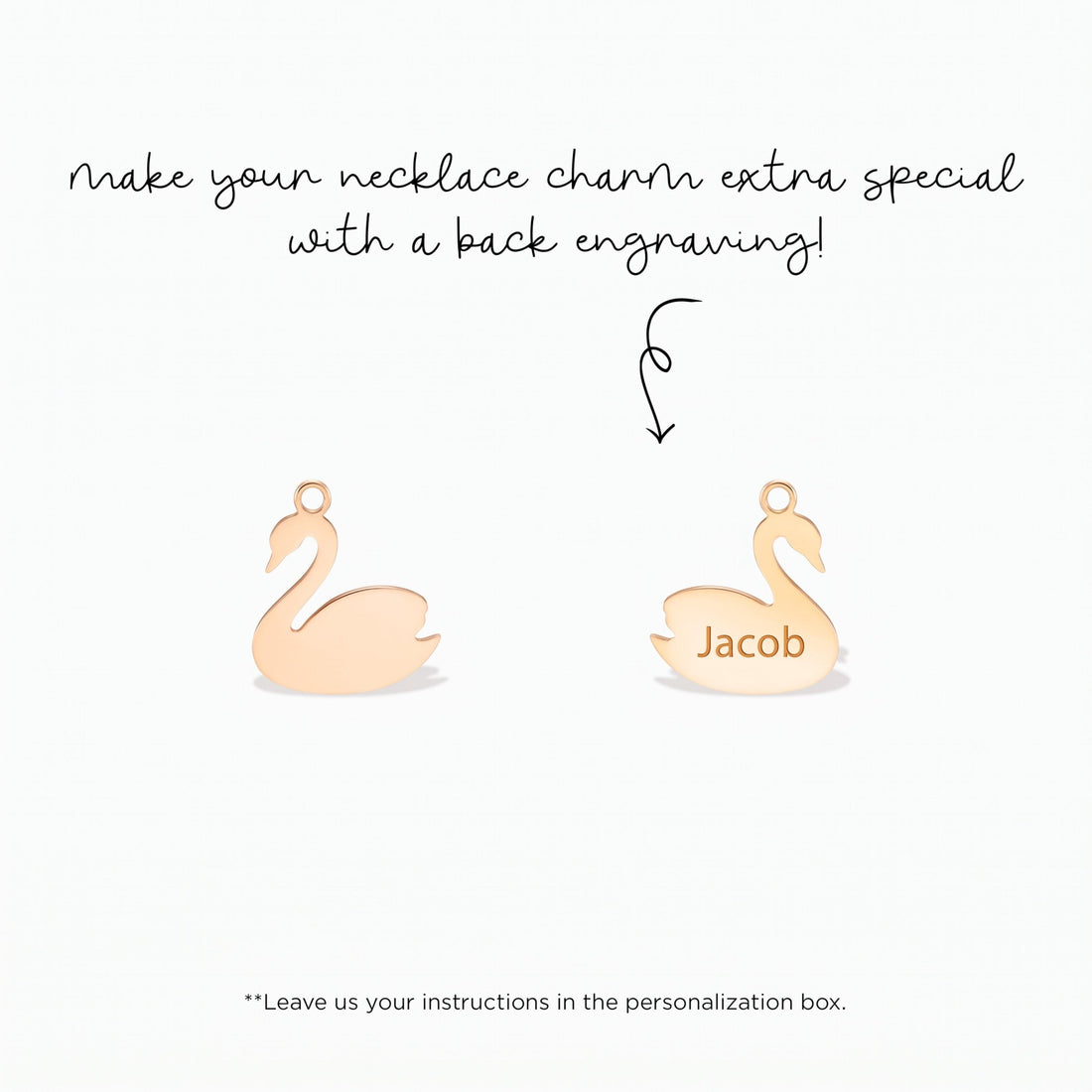 Swan Bird Necklace Charm