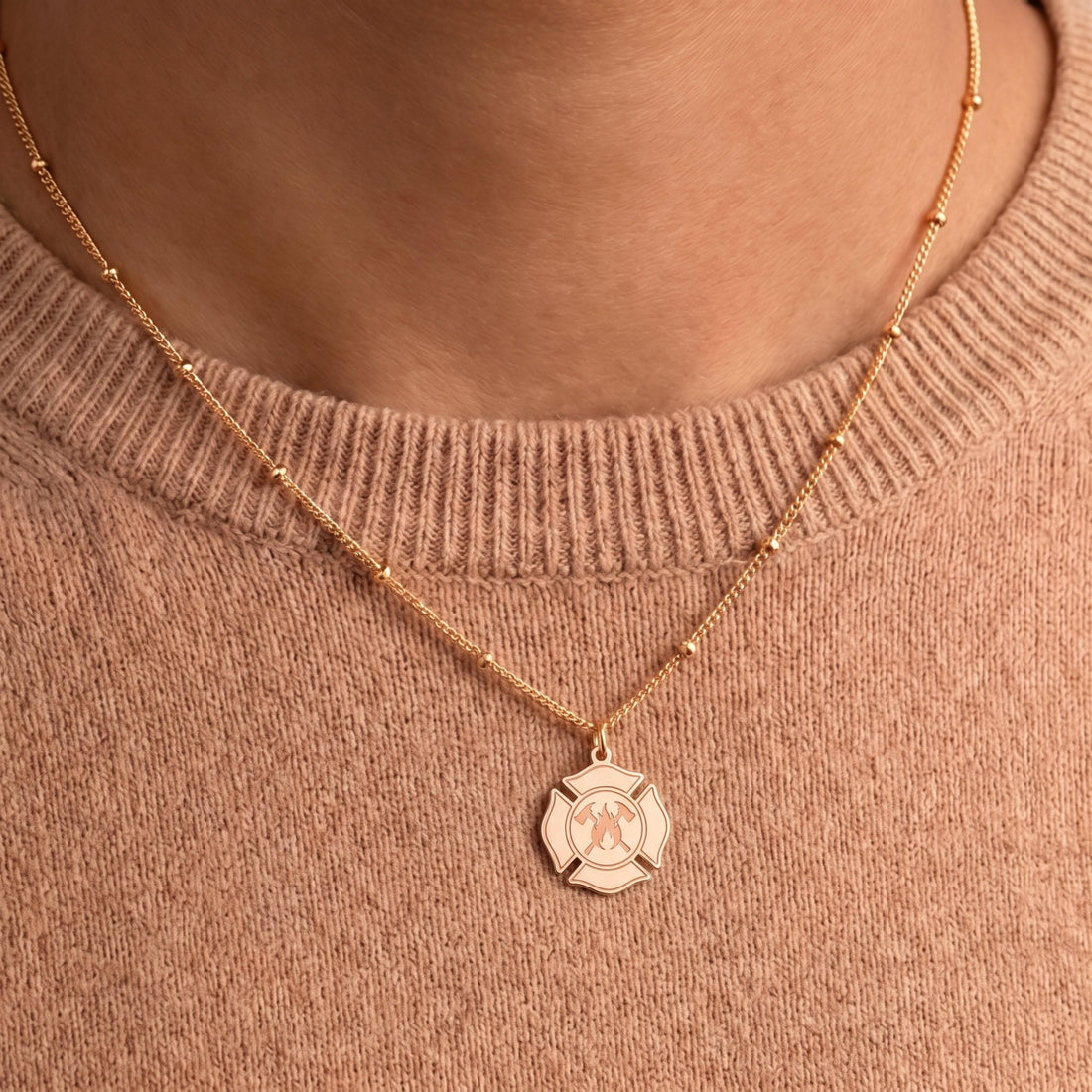 Firefighter Badge Necklace Charm