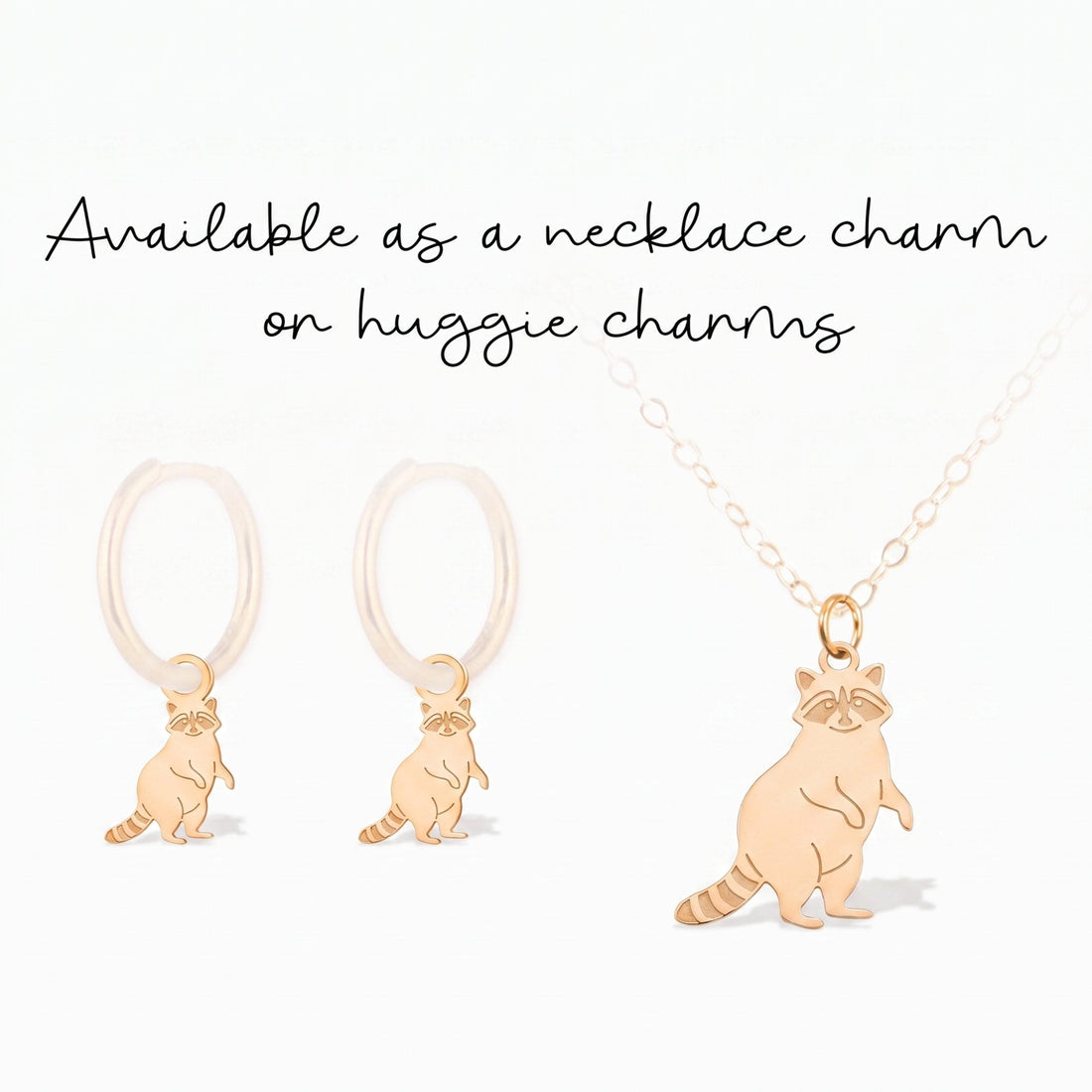 Standing Raccoon Necklace Charm