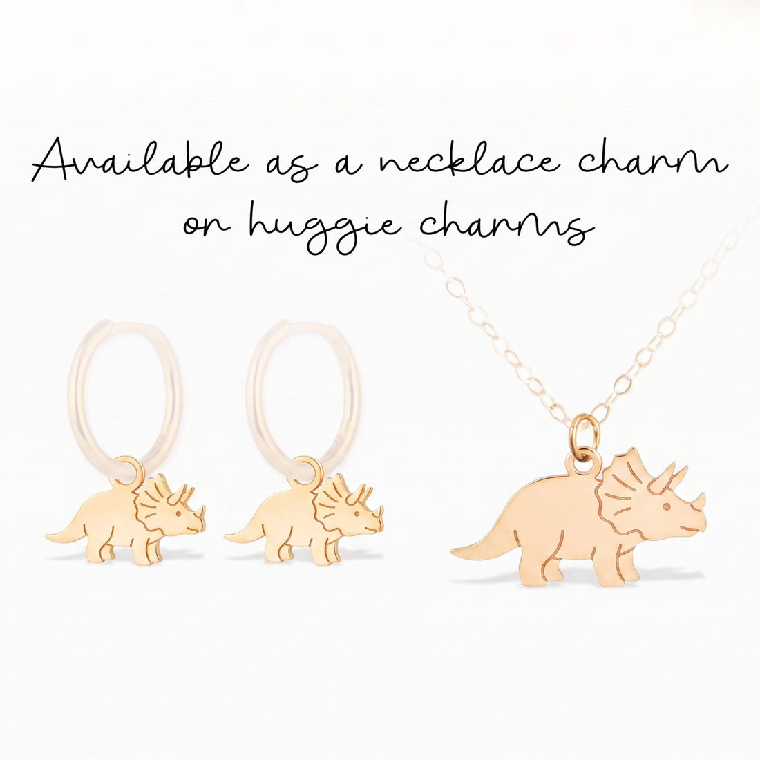 Triceratops Dinosaur Necklace Charm