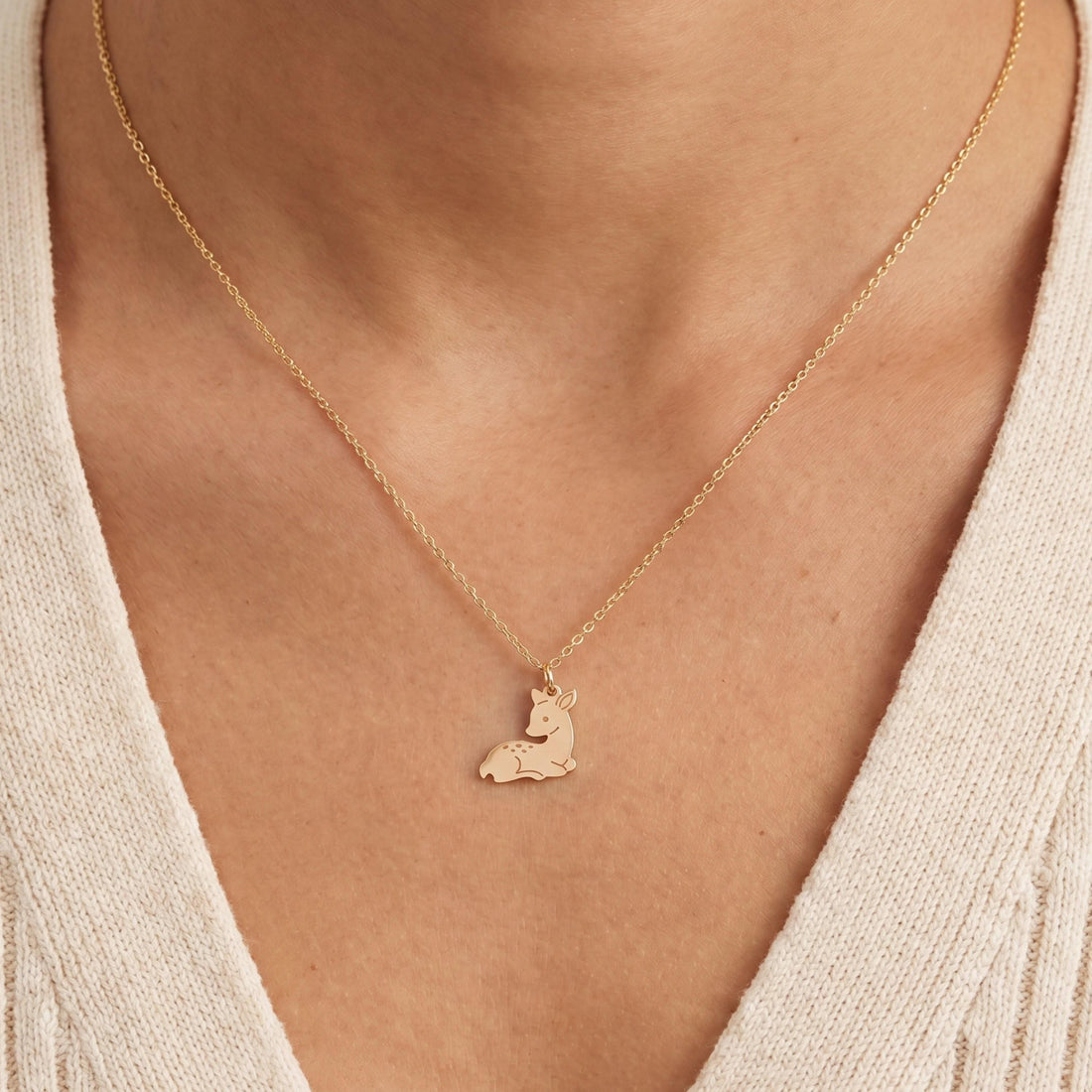 Sitting Deer Fawn Charm