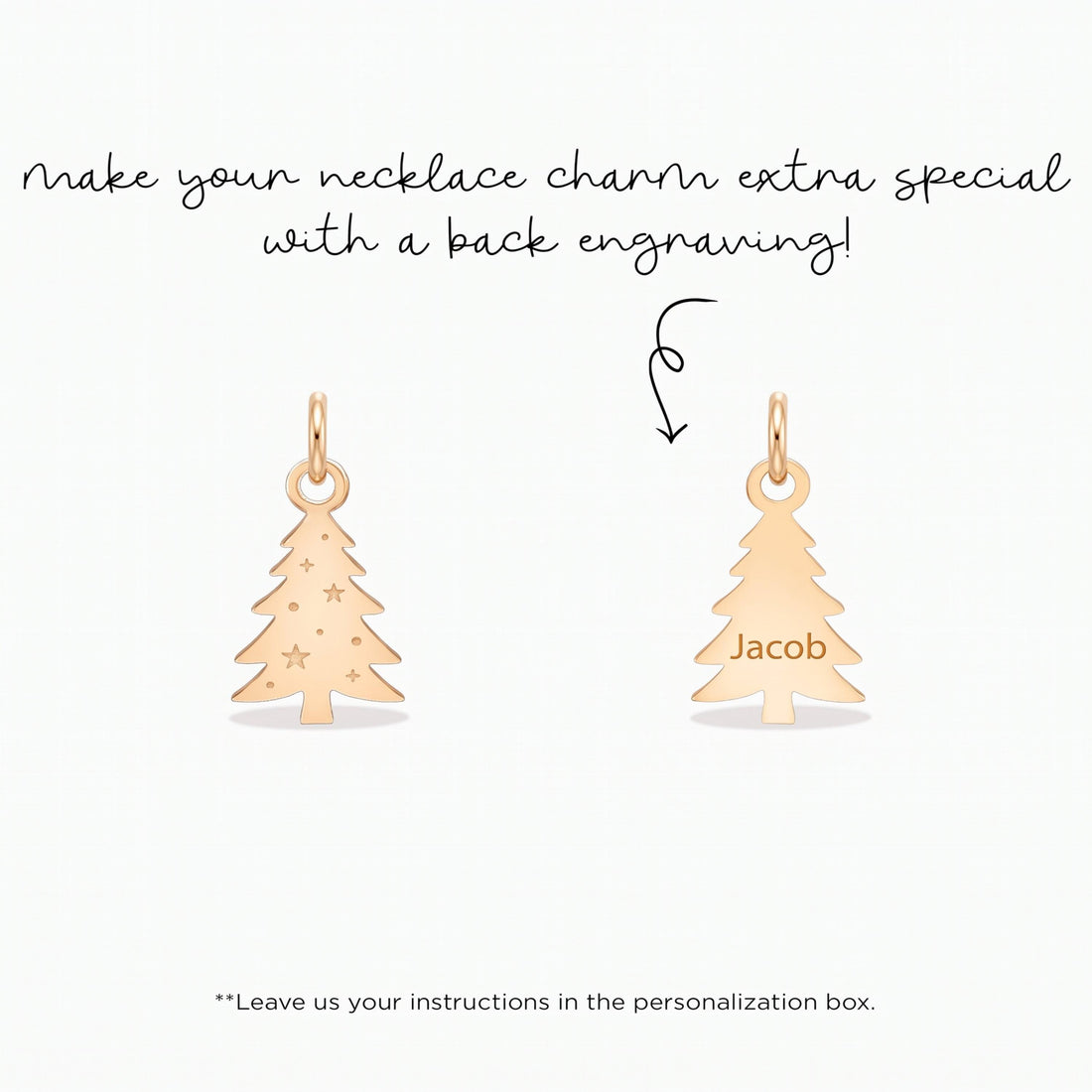 Christmas Tree Charm: Solid Gold 10K