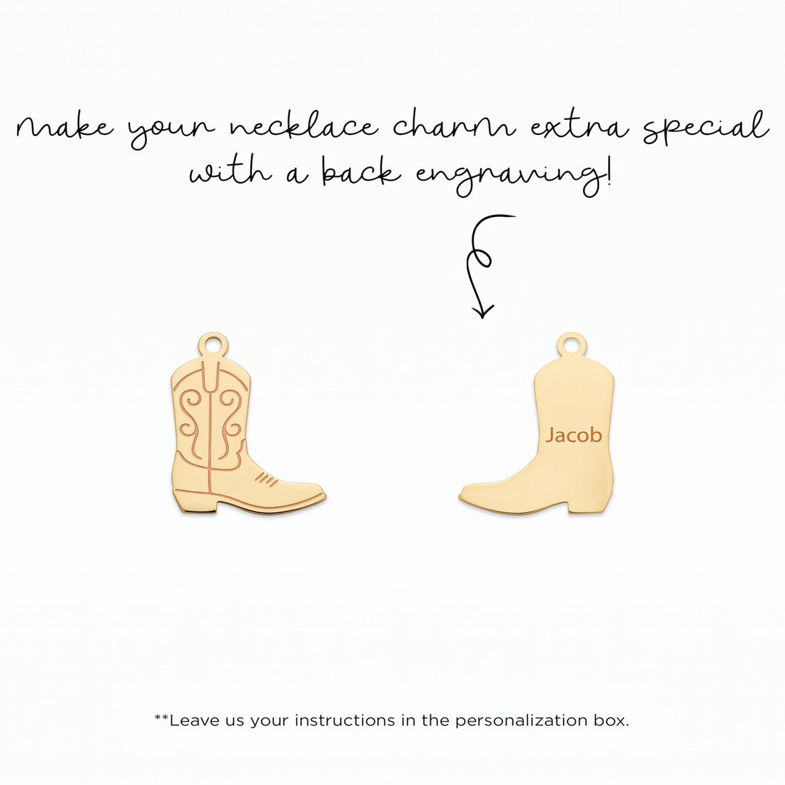 Cowboy Boot Necklace Charm