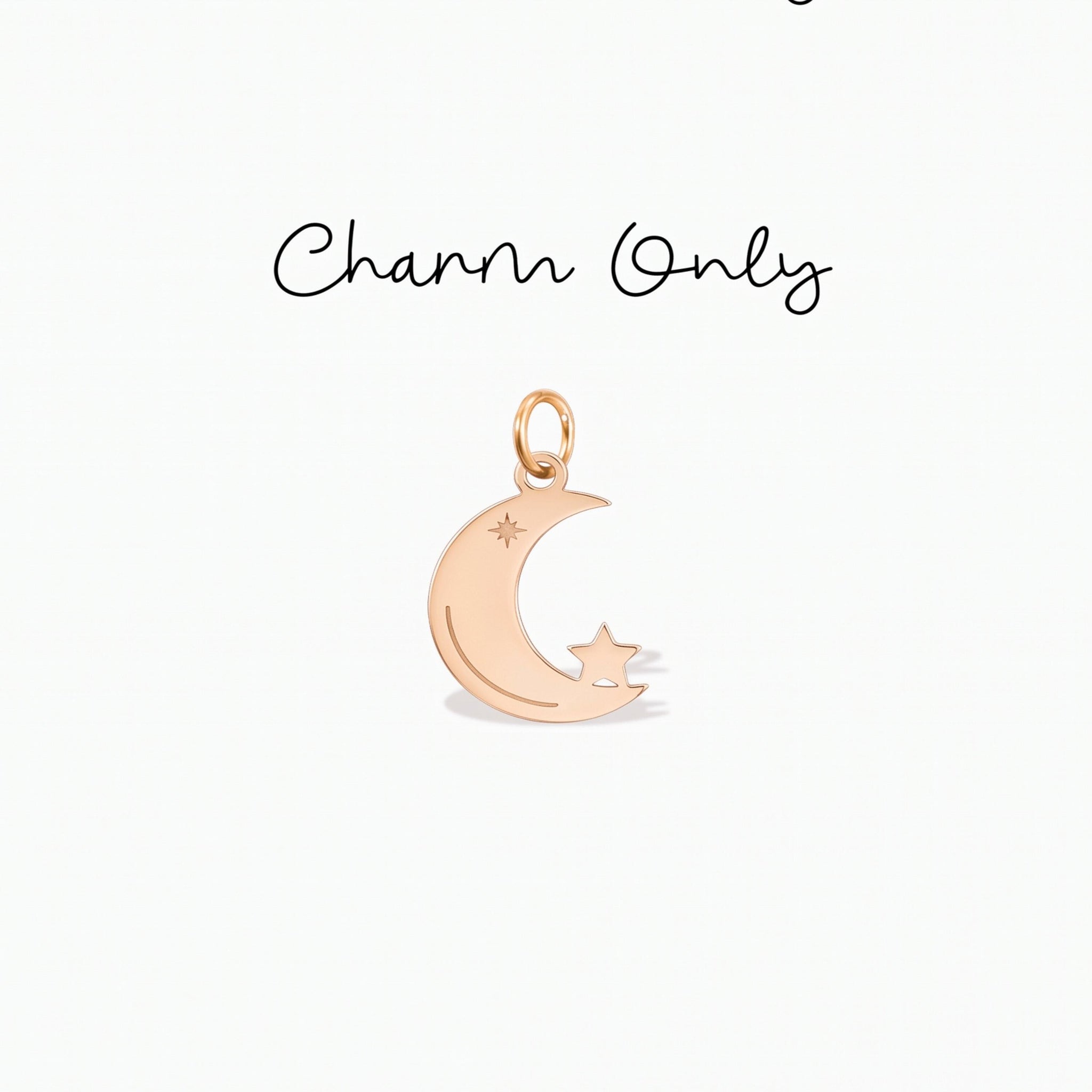 Crescent Moon Star Charm