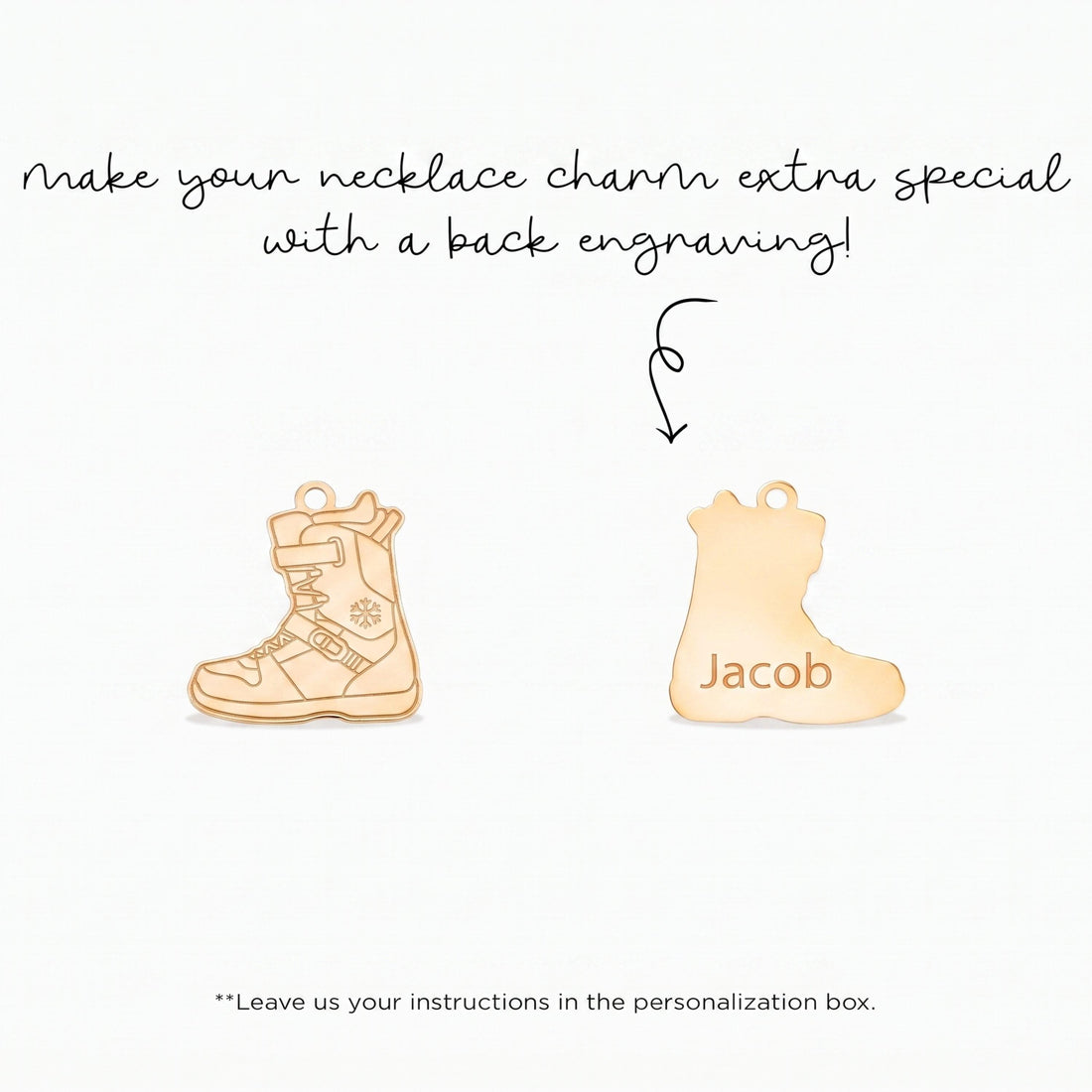 Snowboard Boot Necklace Charm
