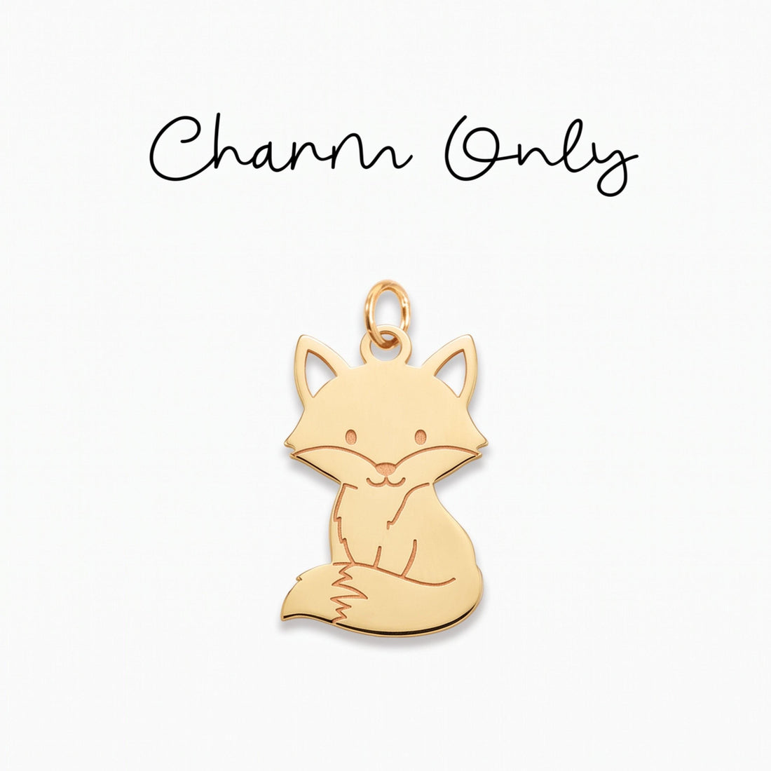 Sitting Fox Cub Necklace Charm