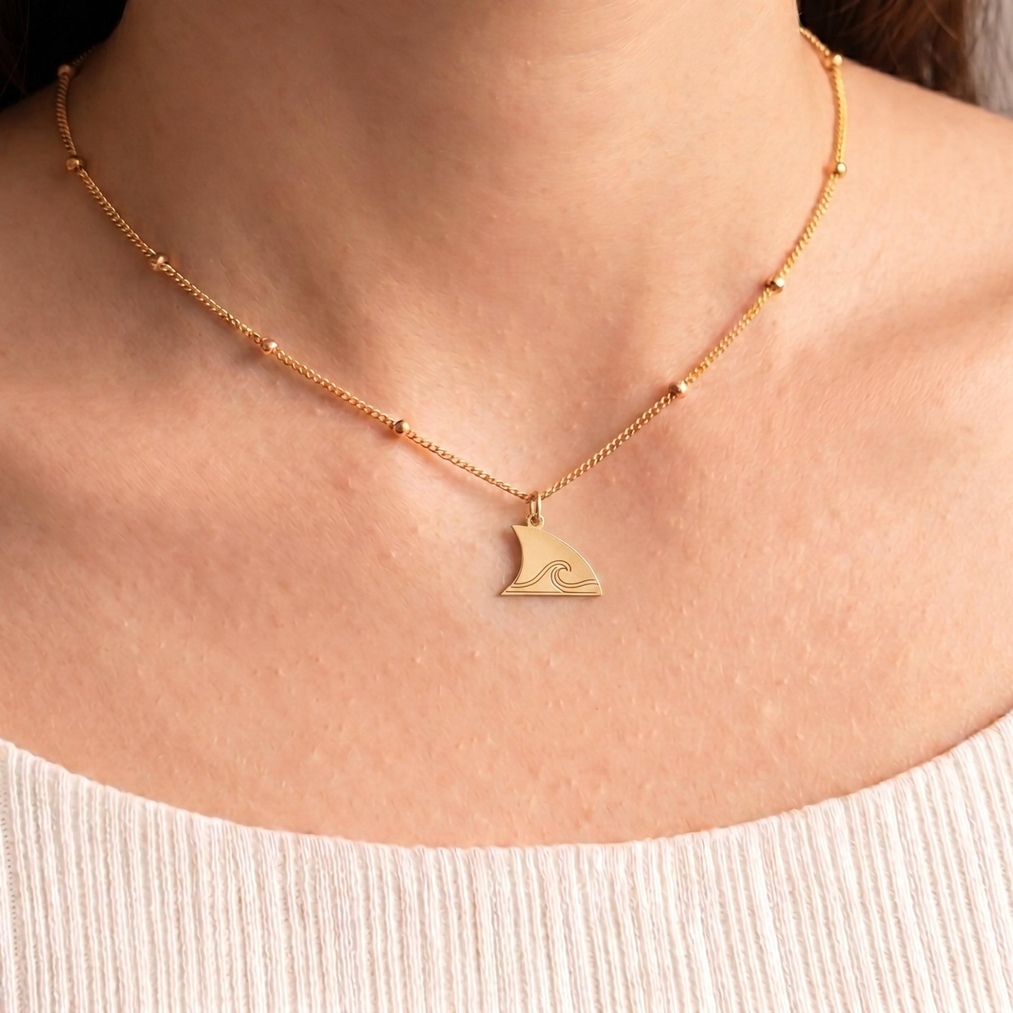 Breaking Wave Shark Fin Necklace