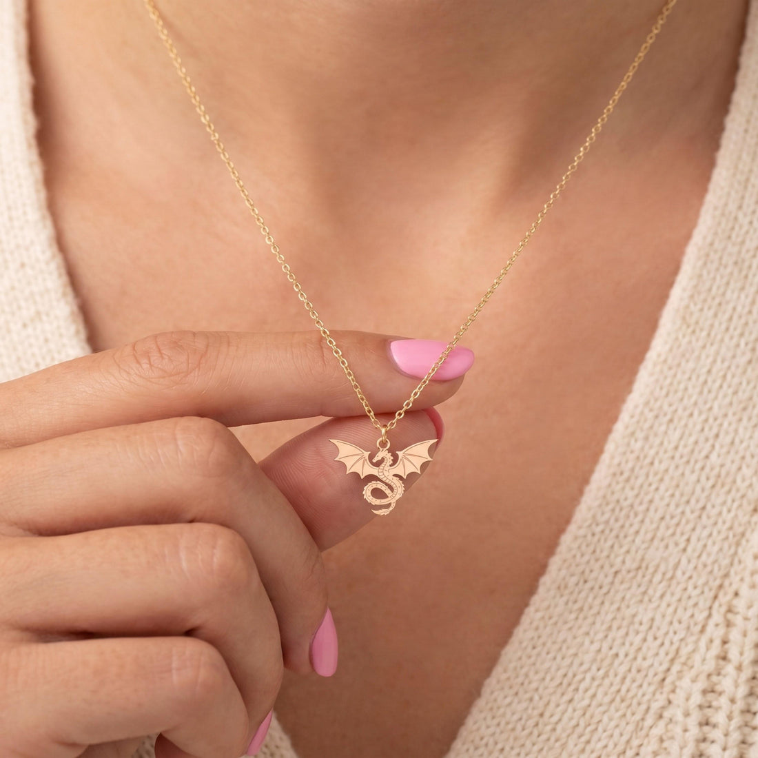 Winged Dragon Necklace Charm