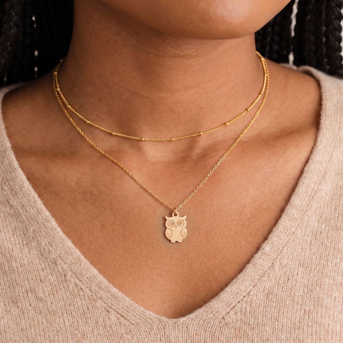 Hunting Owl Necklace Charm
