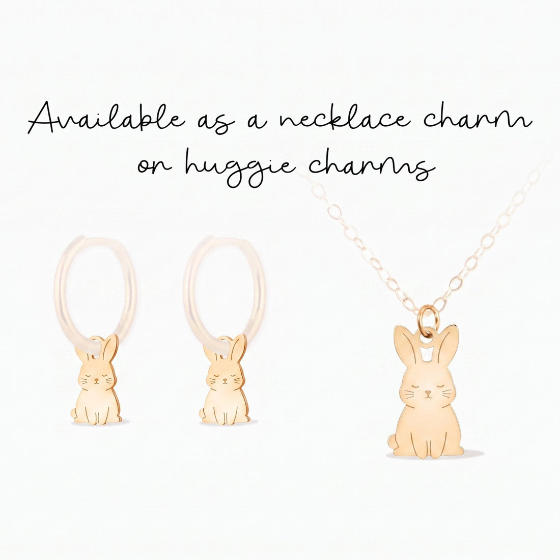 Sitting Rabbit Bunny Necklace Charm
