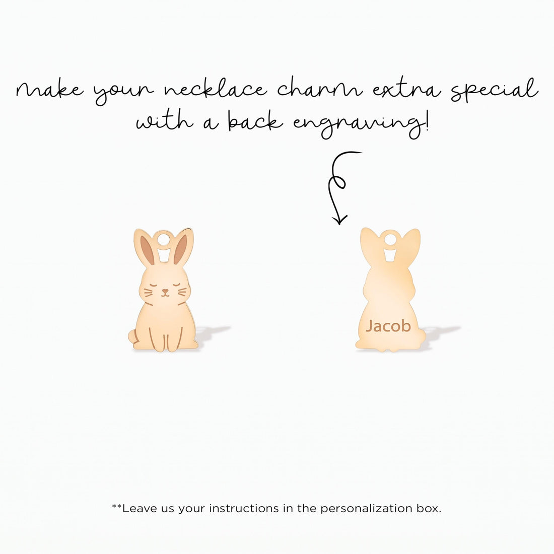 Sitting Rabbit Bunny Necklace Charm