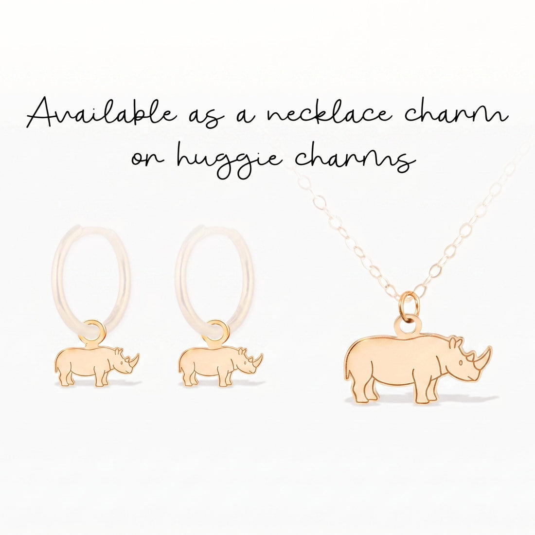 Dainty Rhinoceros Necklace Charm