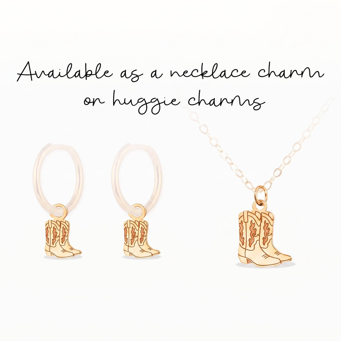 Cowboy Boots Necklace Charm