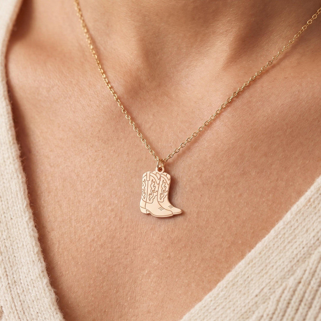 Cowboy Boots Necklace Charm