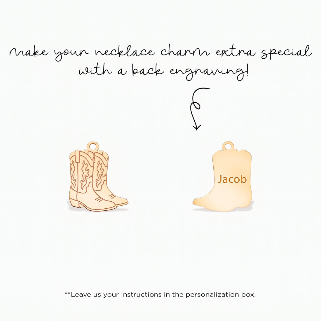 Cowboy Boots Necklace Charm