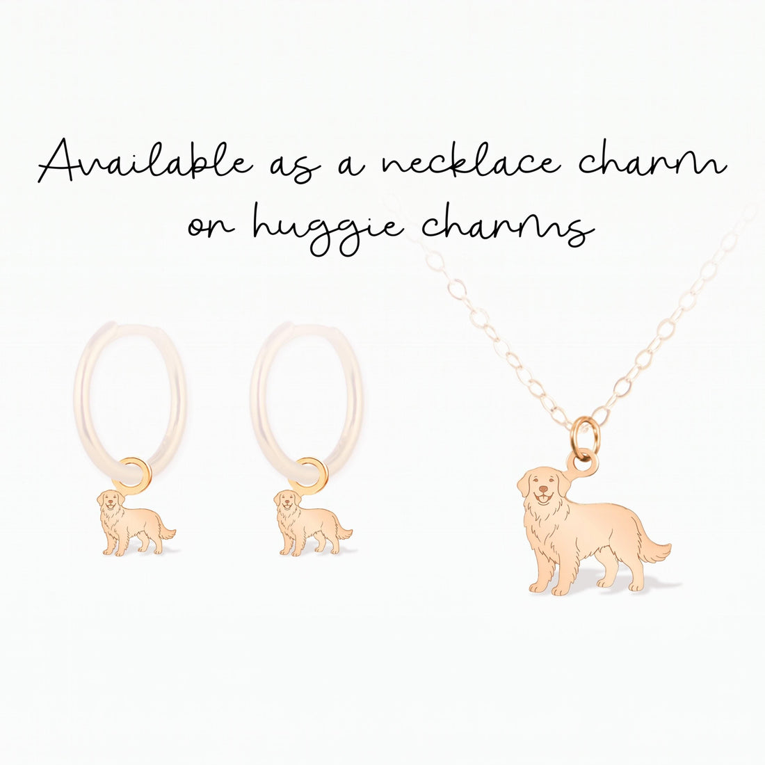 Golden Retriever Dog Necklace Charm