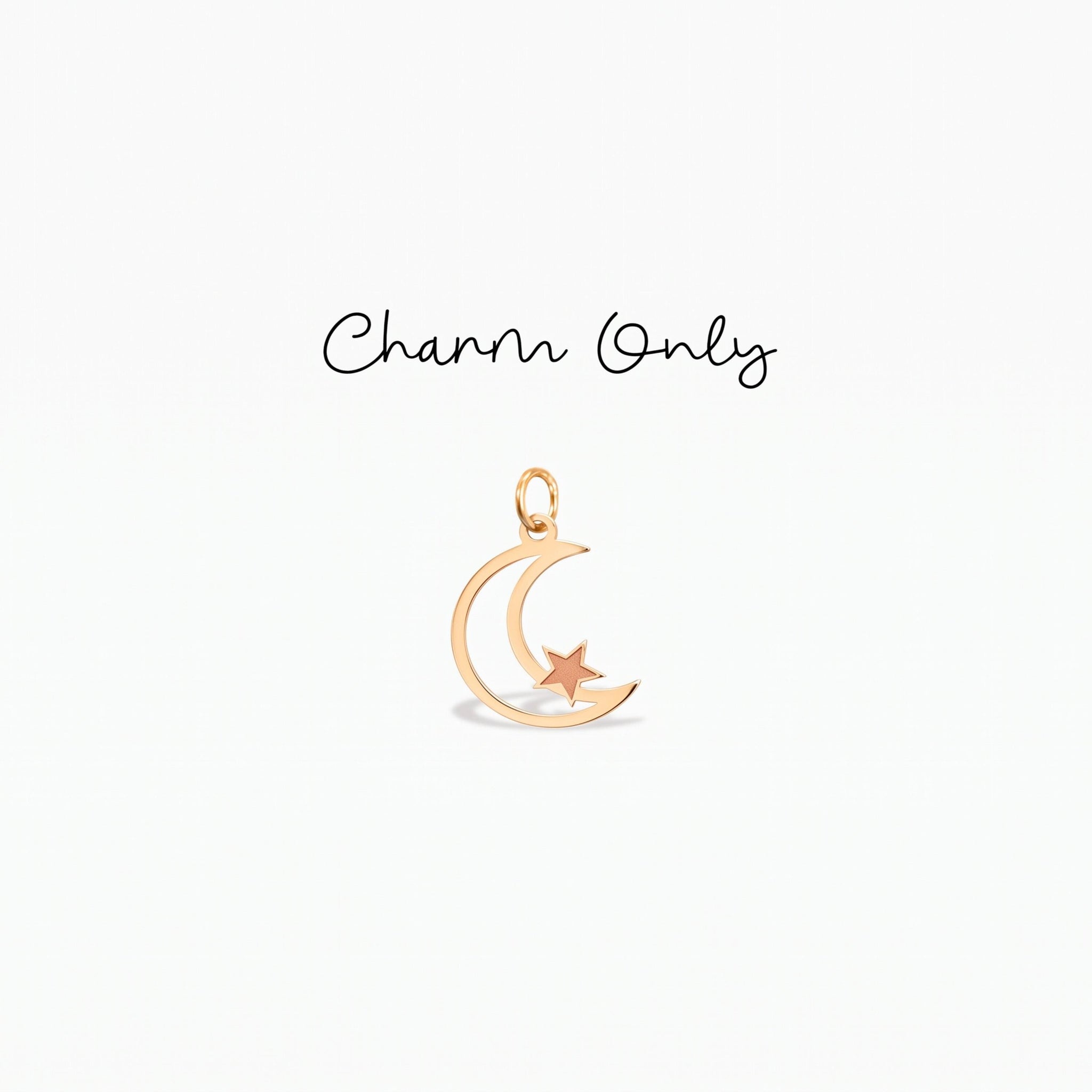 Celestial Moon Star Necklace Charm