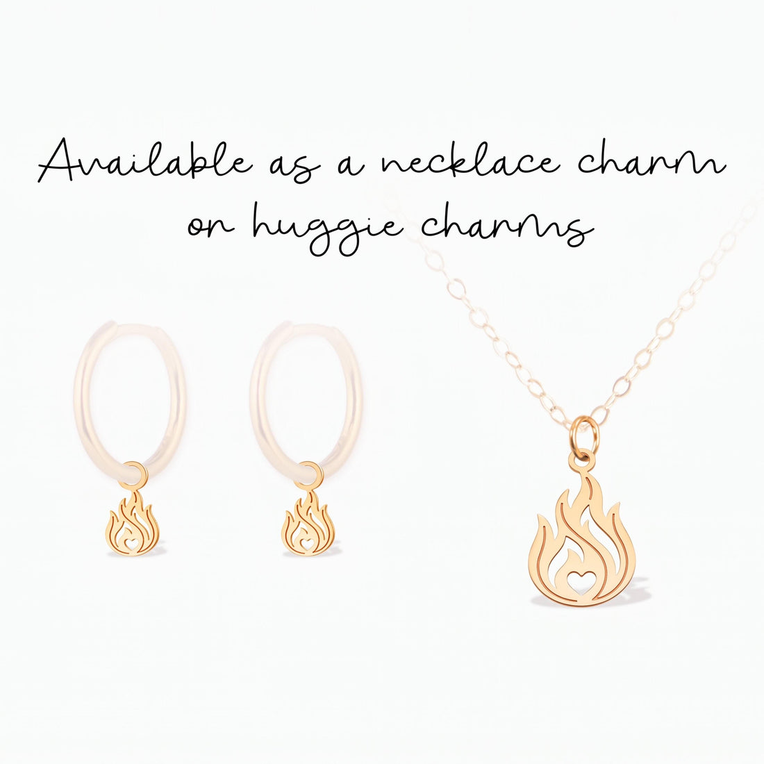 Heart Flame Necklace Charm