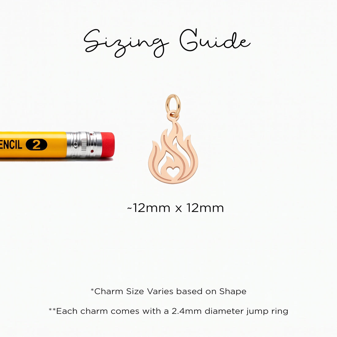Heart Flame Necklace Charm