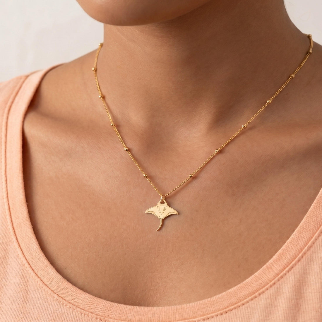 Manta Ray Charm Necklace
