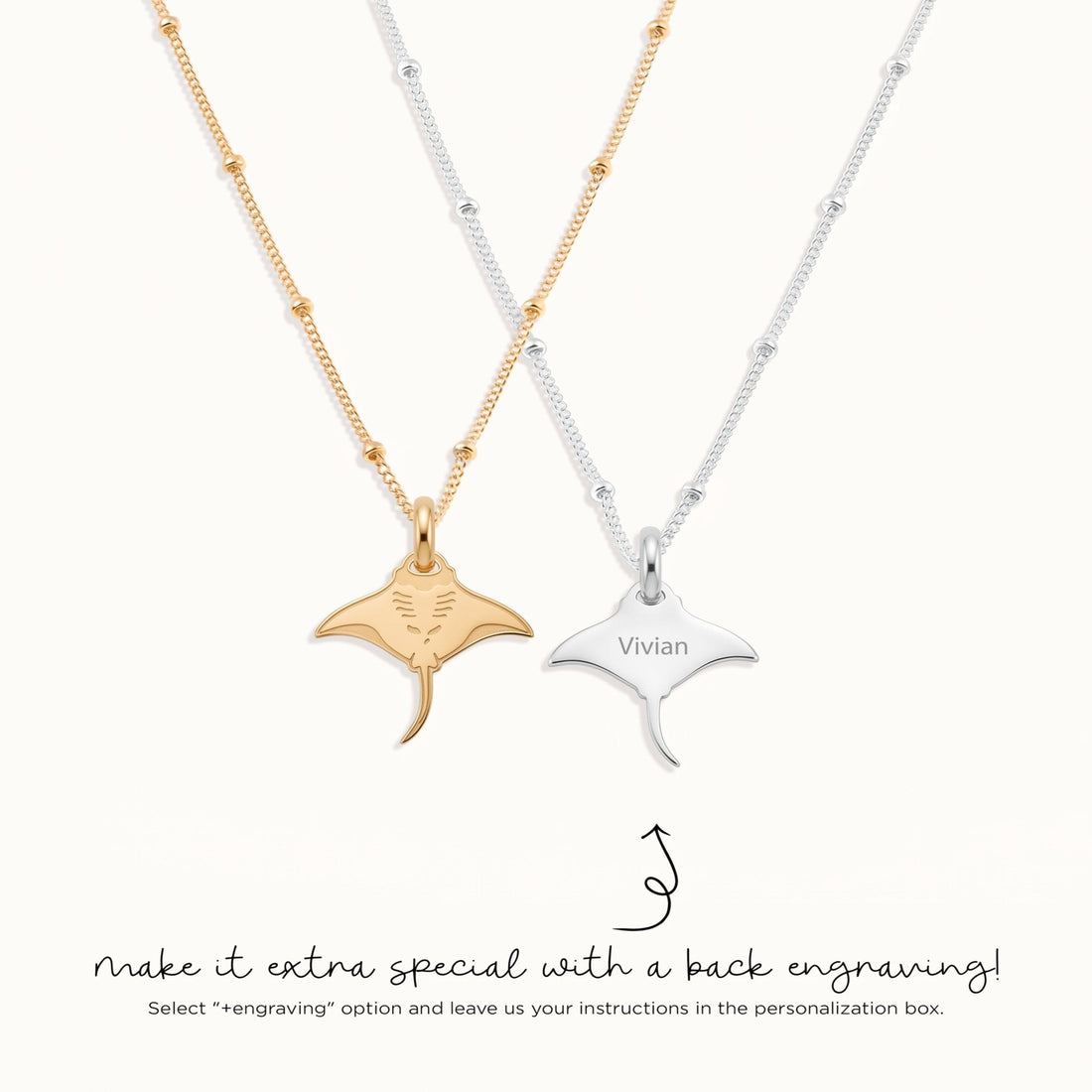 Manta Ray Charm Necklace