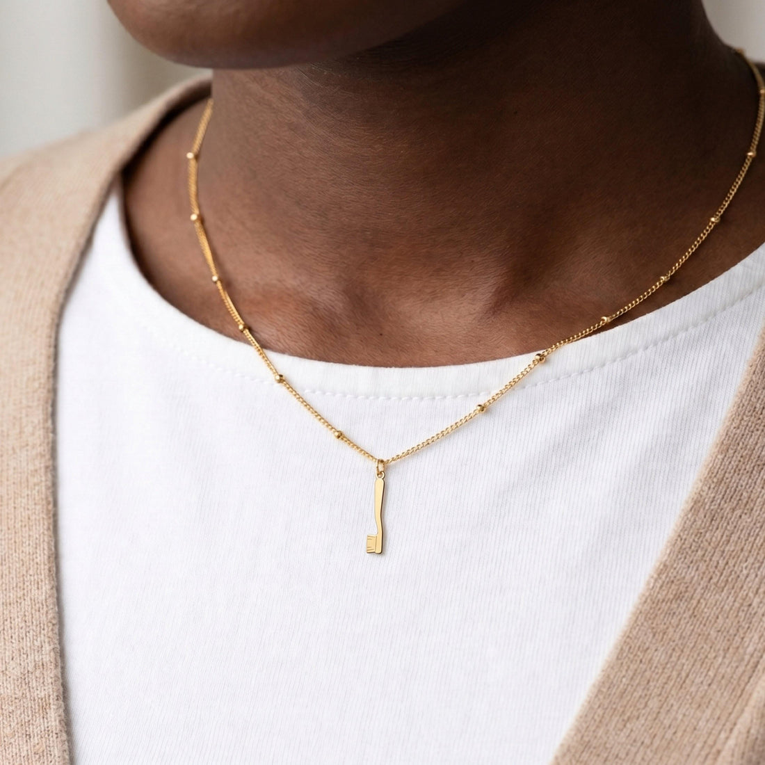 Toothbrush Charm Beady Necklace
