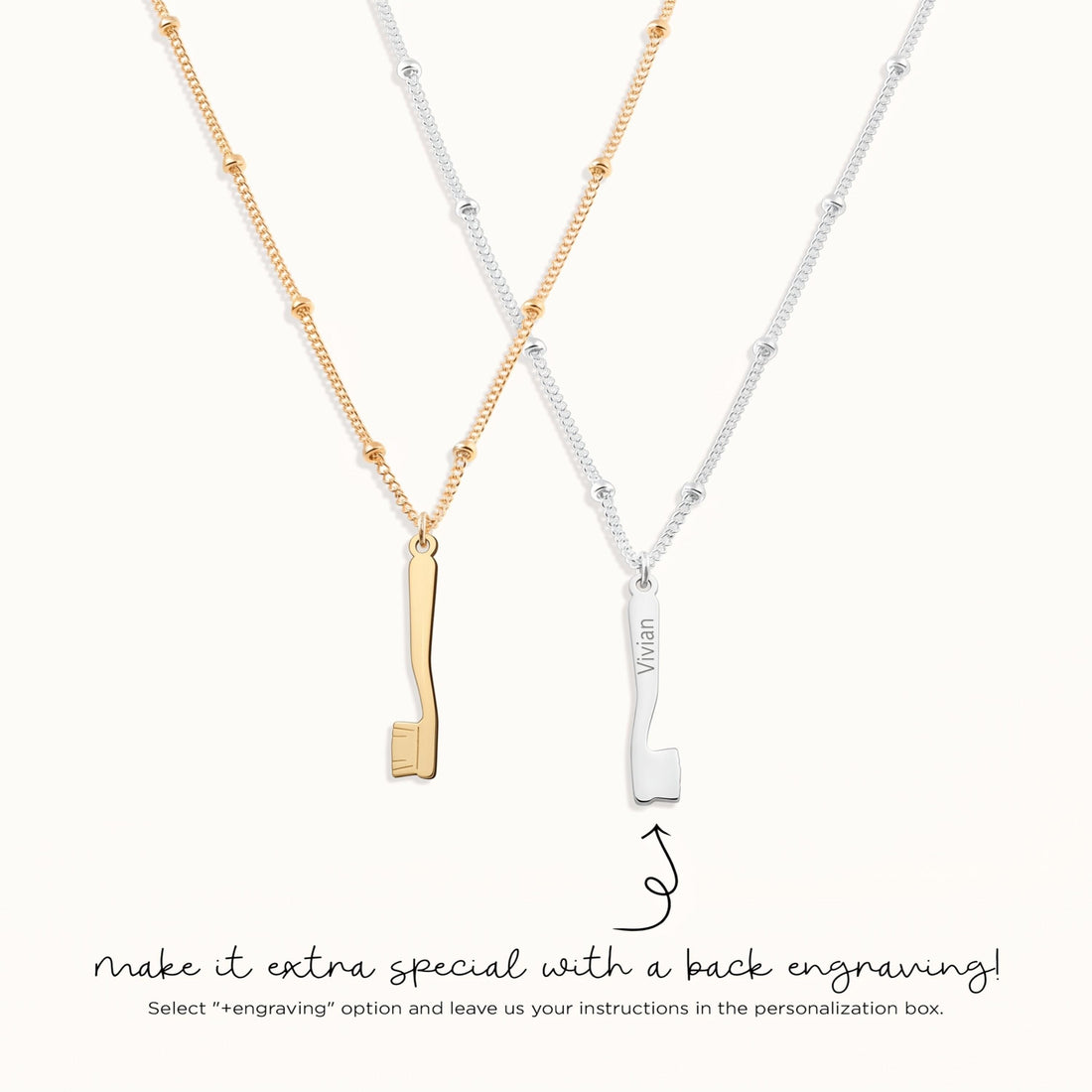 Toothbrush Charm Beady Necklace